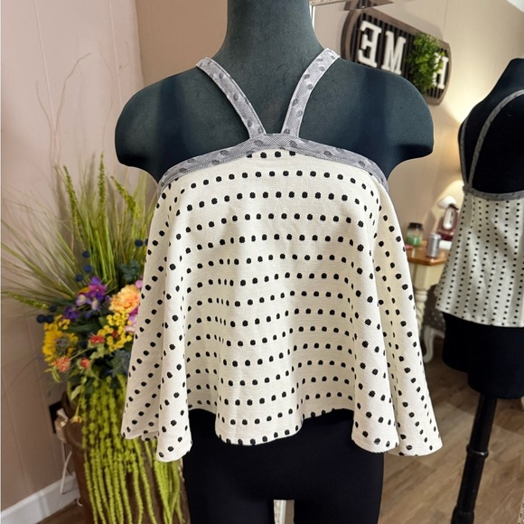 Anthropologie • Postmark • Jemma Polka Dot Jacquard Swing Halter Top - Picture 2 of 10